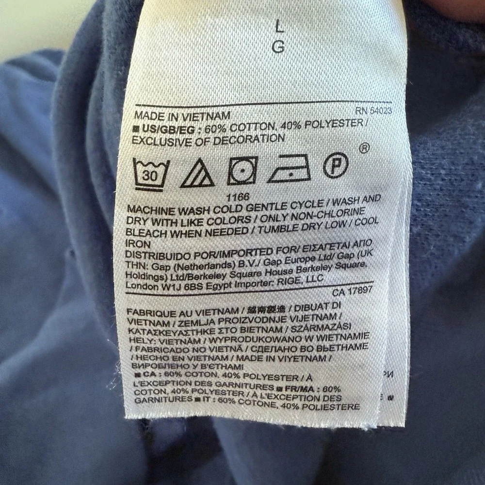 Banana Republic Men's Large Blue Mock Neck‎ Button Pullover Sweatshirt